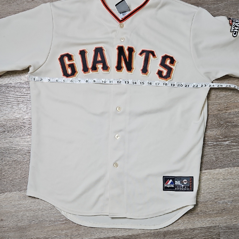 Majestic Black Label Buster Posey Button Down Embroidered 2012 SF Giants Jersey - Picture 14 of 15